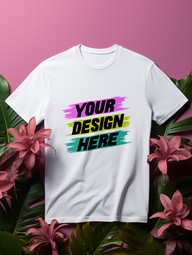 AI generated T-shirt mockup design PSD template