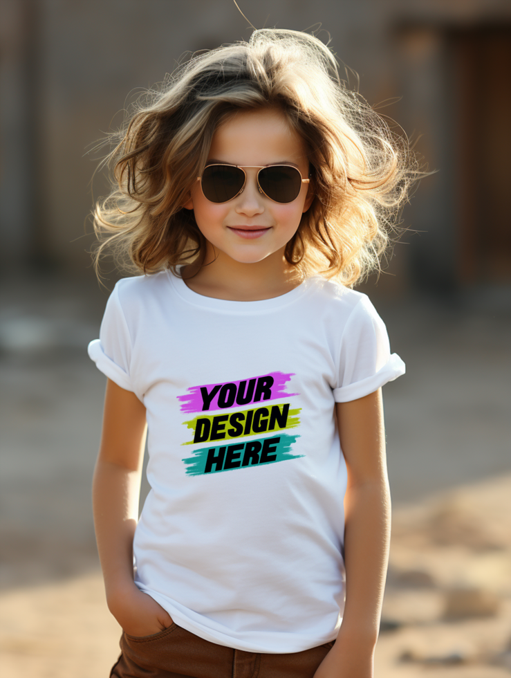 AI generated T-shirt mockup design PSD template
