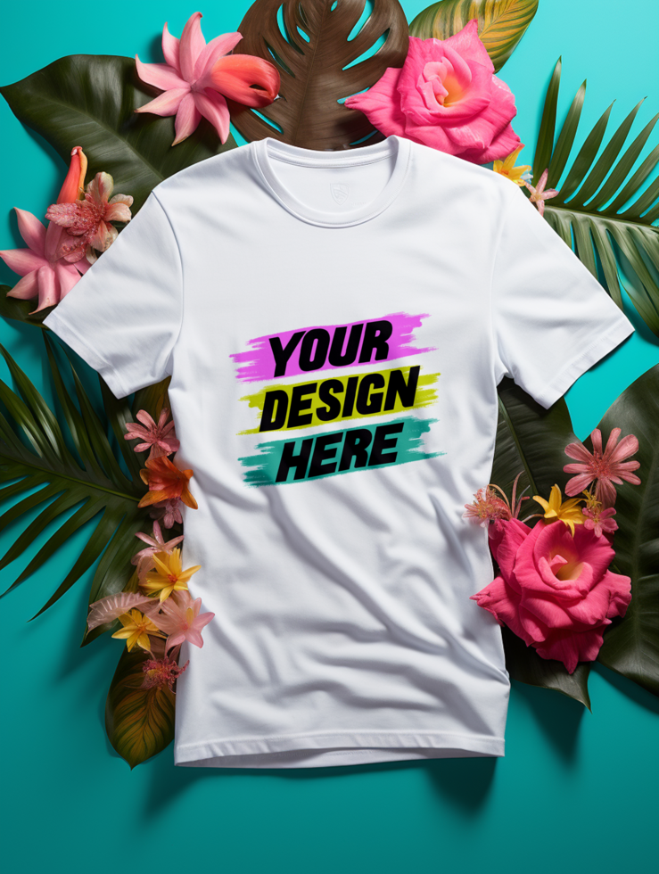 AI generated T-shirt mockup design PSD template