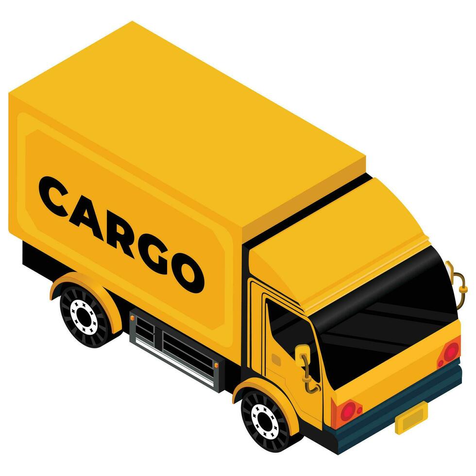 Isometric Cargo Truck vector