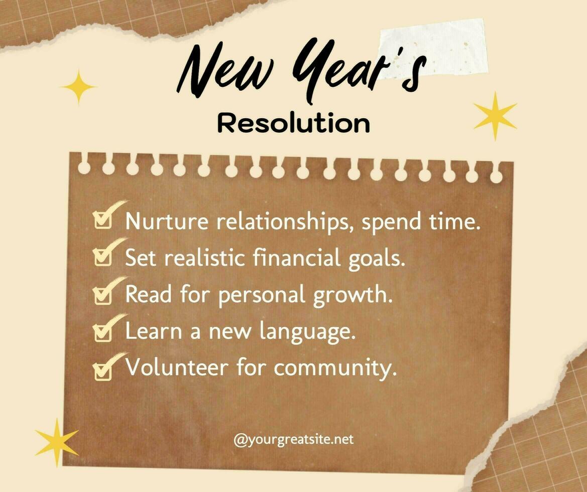 New Year Resolution Facebook Post template