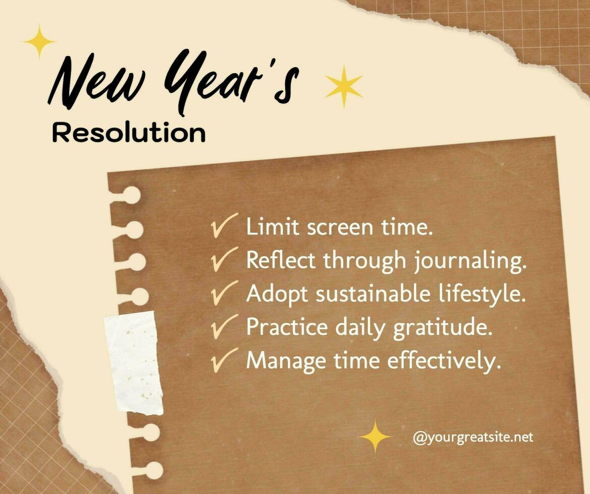 New Year Resolution Facebook Post template