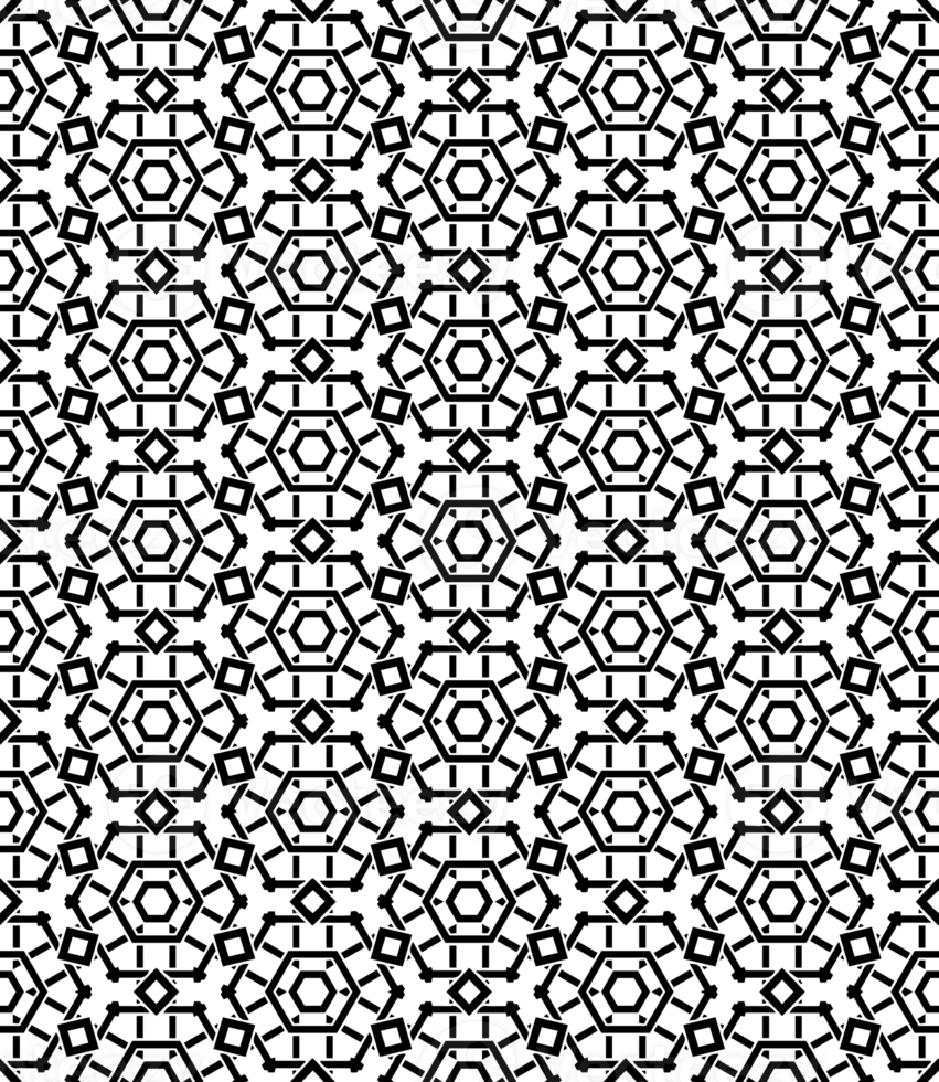 Black seamless abstract pattern. Overlay for background and backdrop. Ornamental design. PNG graphic illustration with transparent background.