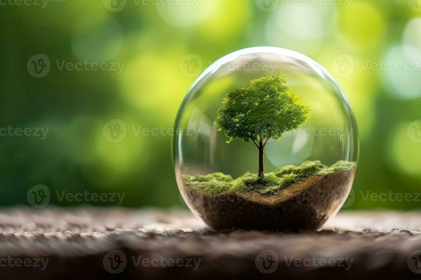 AI generated Business investment growth and interest concept , Small plant growing in glass, AI generative photo