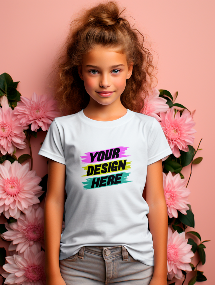 AI generated Editable tshirt mockup PSD template