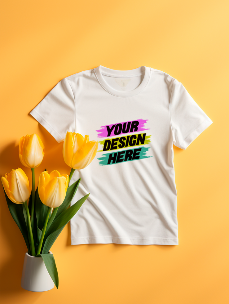AI generated Editable tshirt mockup PSD template