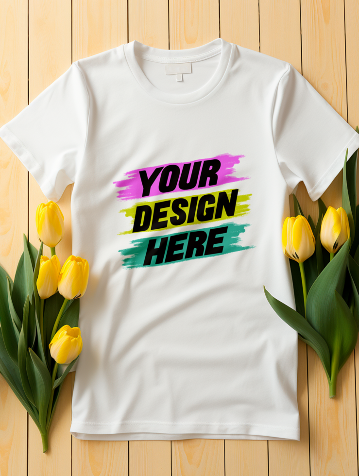 AI generated Editable tshirt mockup PSD template
