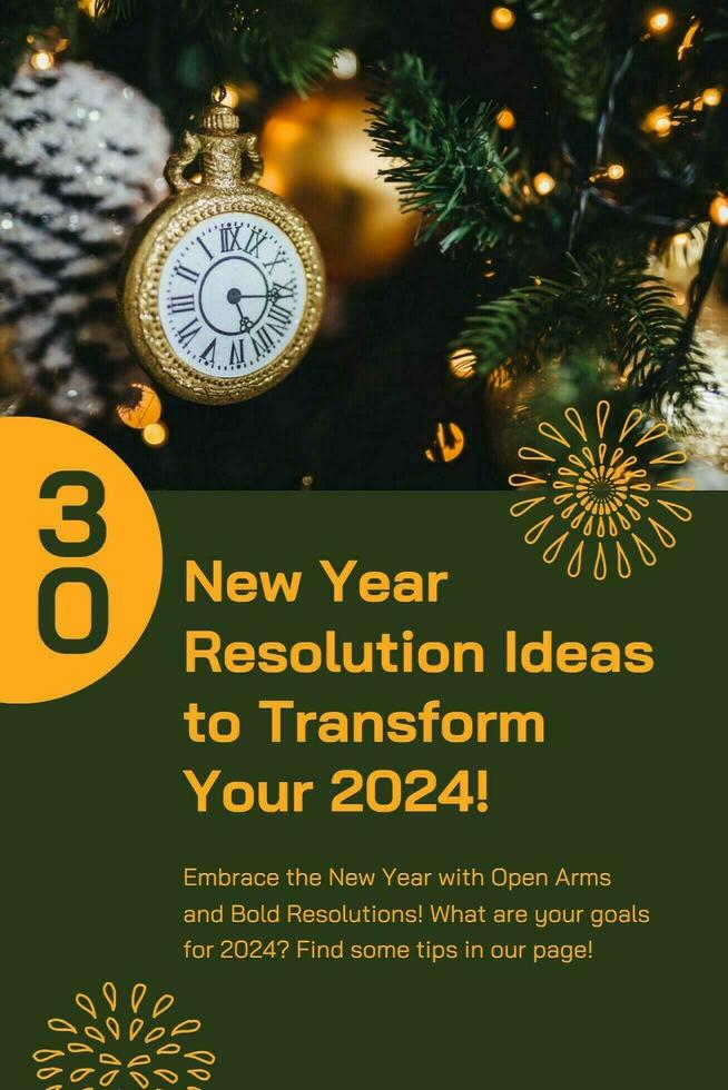 New Year Resolution Ideas Pinterest Graphic template