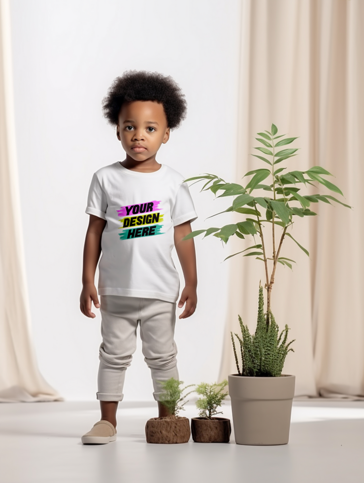 ai gegenereerd bewerkbare baby t-shirt mockup psd sjabloon