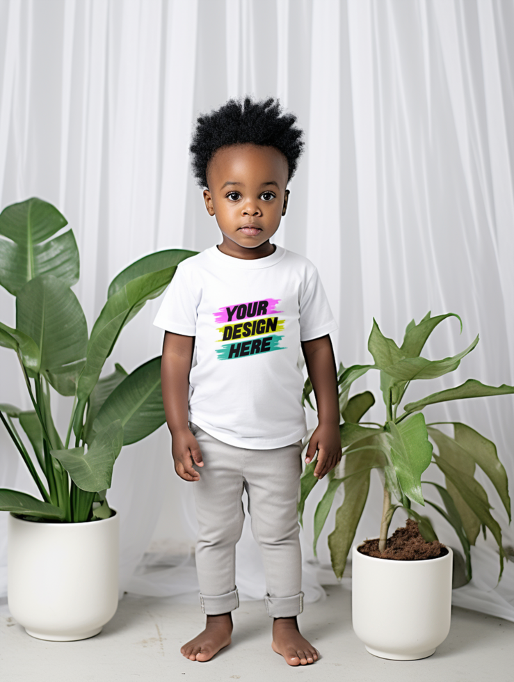 ai gegenereerd bewerkbare baby t-shirt mockup psd sjabloon