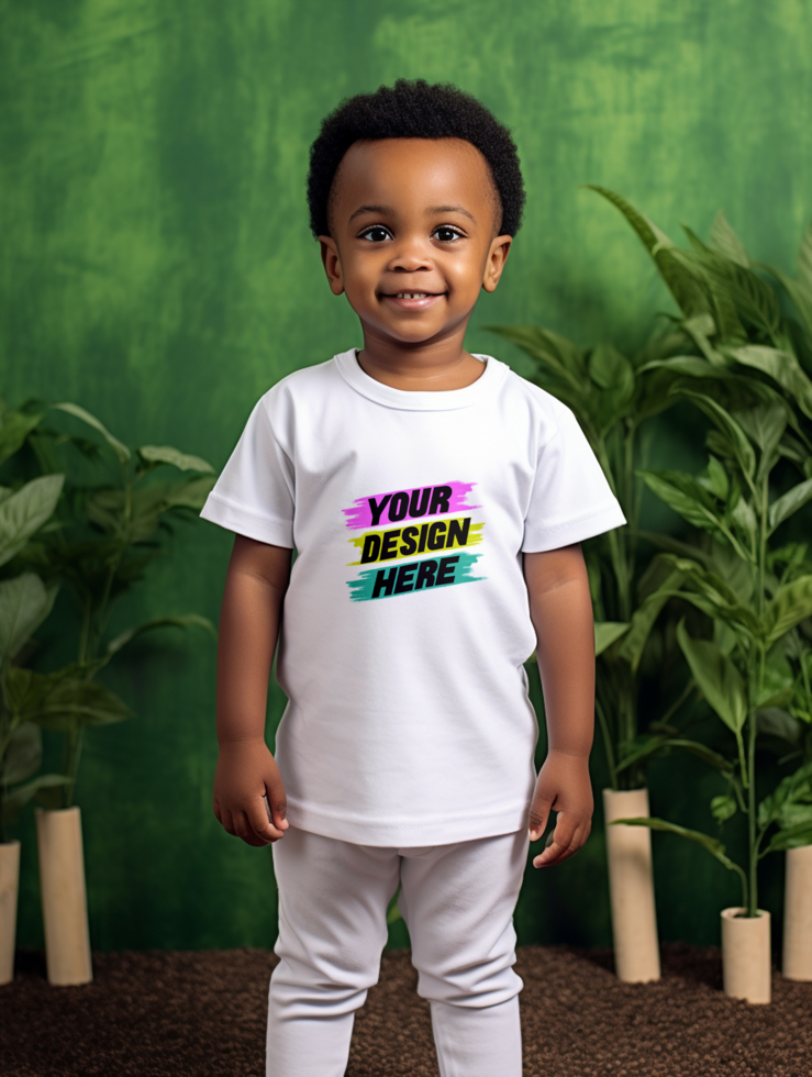 ai gerado editável bebê camiseta brincar psd modelo