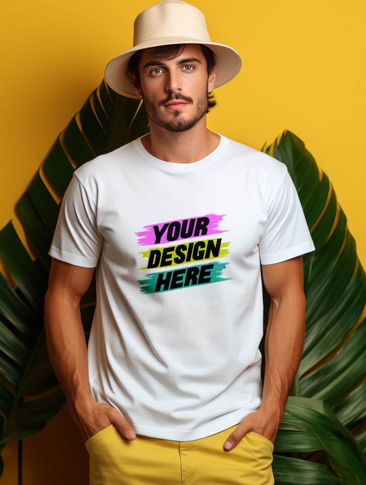 AI generated Editable tshirt mockup PSD template
