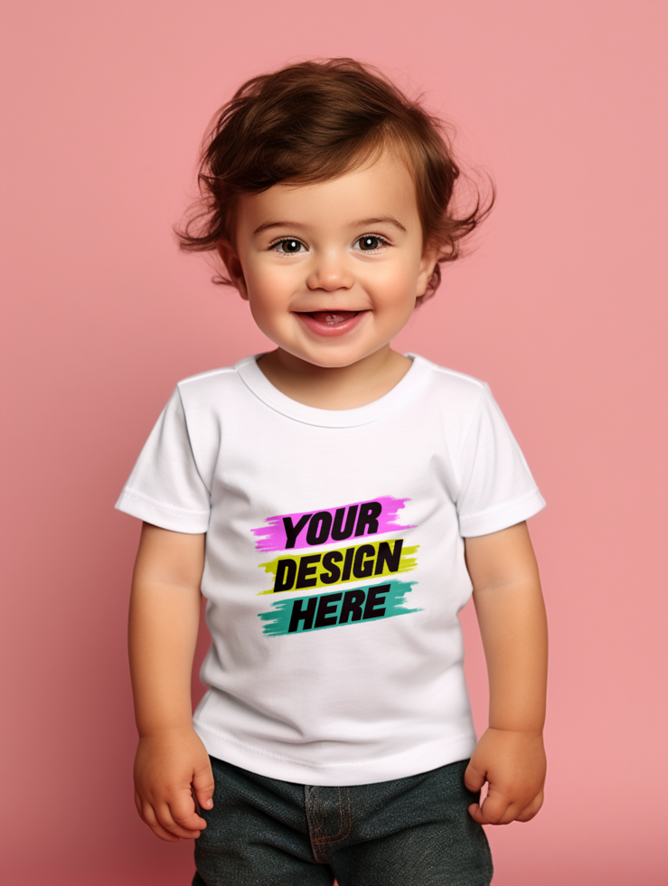 AI generated Baby T-shirt mockup PSD