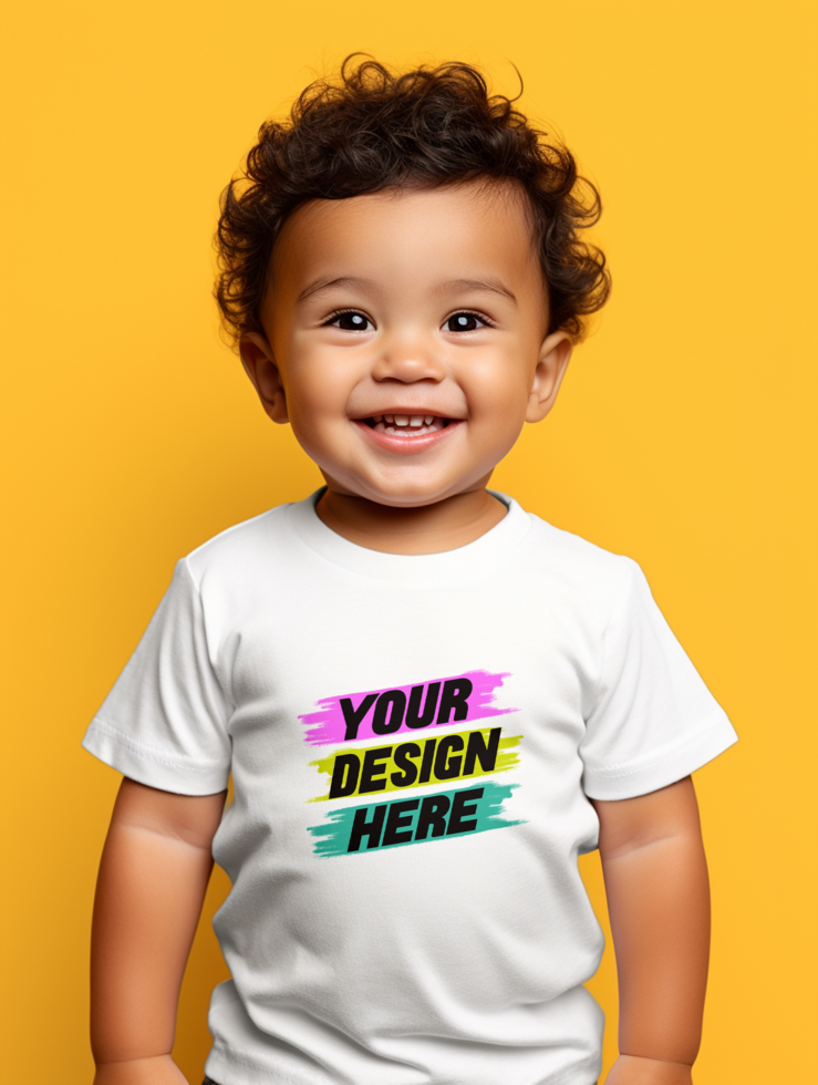 AI generated Baby T-shirt mockup PSD