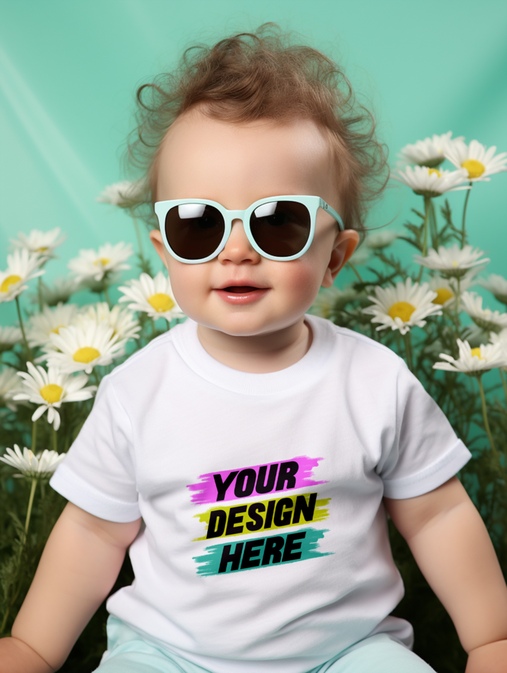 ai gegenereerd baby t-shirt mockup psd ontwerp