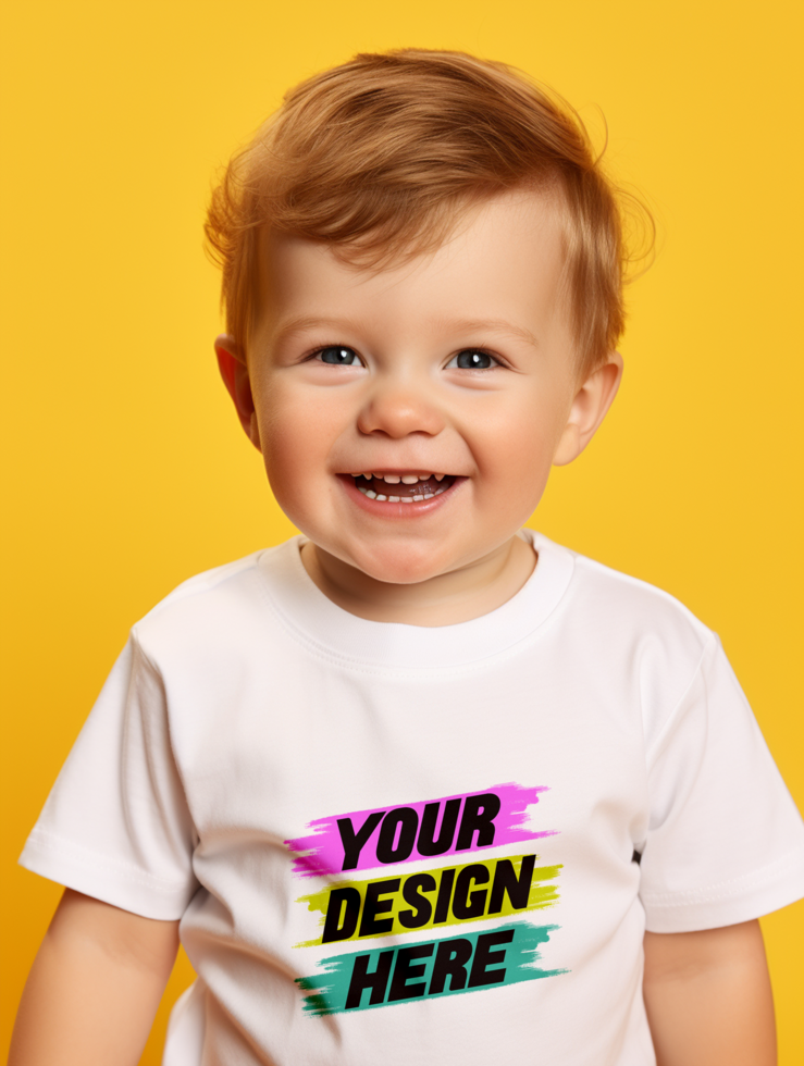 ai generiert Baby T-Shirt Attrappe, Lehrmodell, Simulation psd