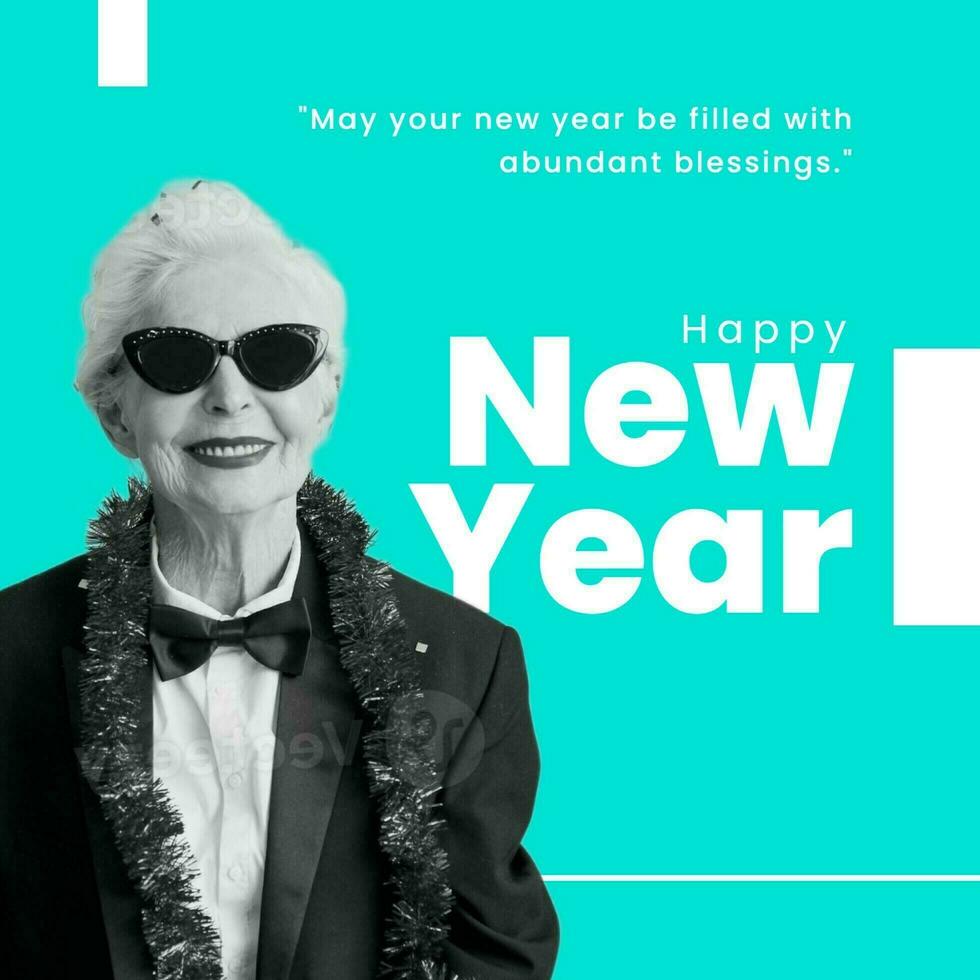 Blue Minimalist New Year Greeting Linkedin Post template