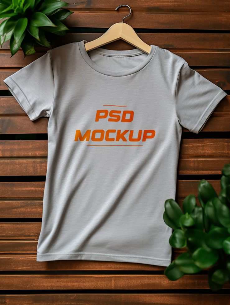 AI generated Grey T-shirt mockup design psd