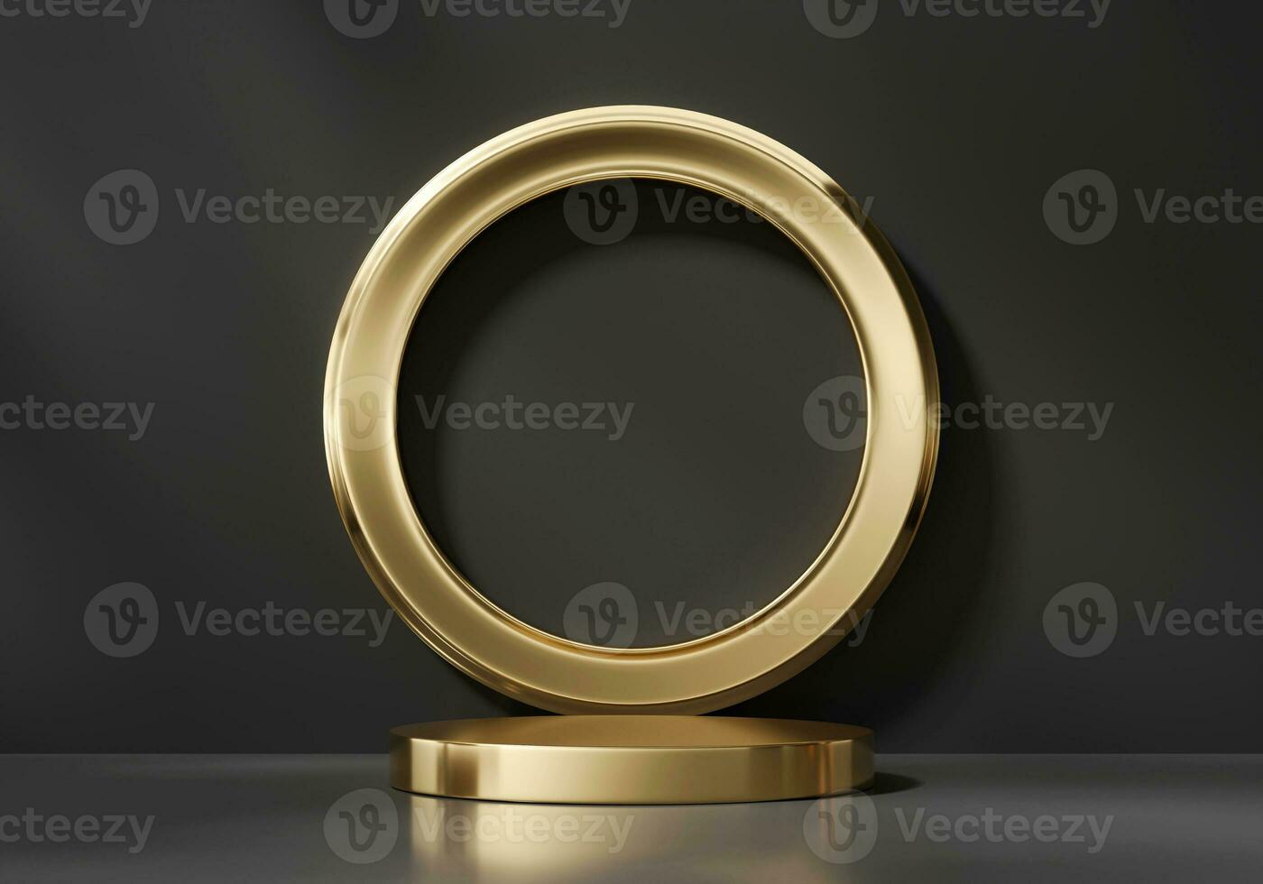 3D rendering abstract gold platform podium product presentation backdrop photo