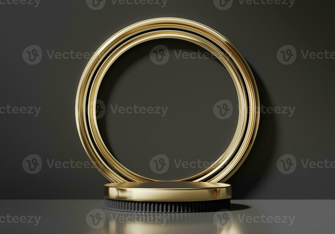 3D rendering abstract gold platform podium product presentation backdrop photo