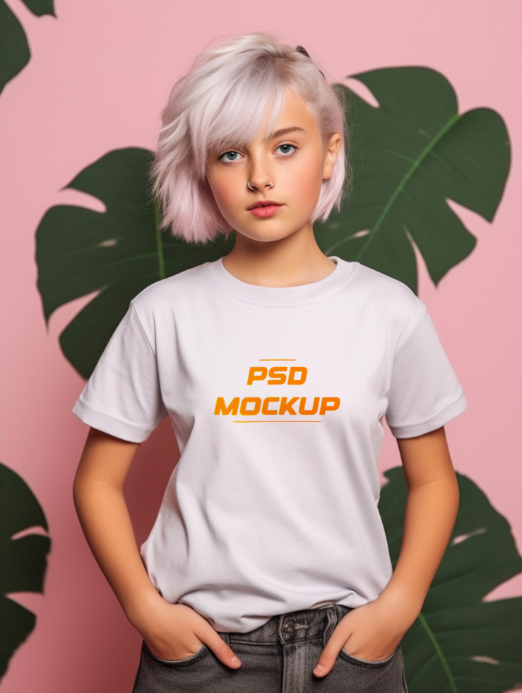 AI generated Editable luxury tshirt mockup PSD template