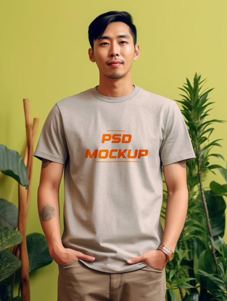 AI generated Editable tshirt mockup PSD template