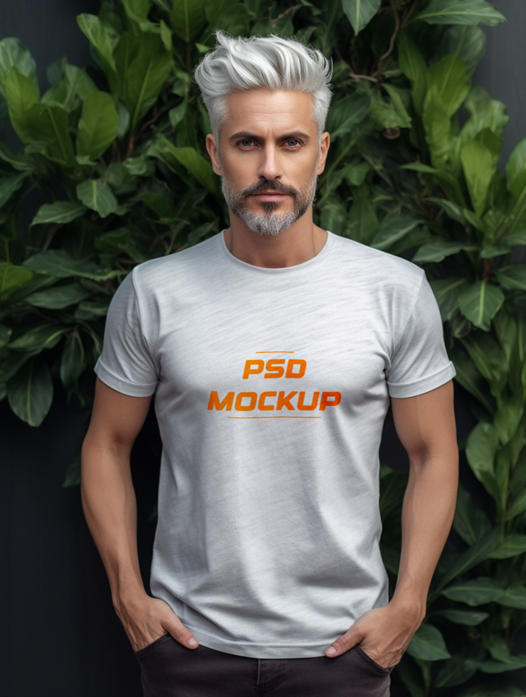 AI generated Editable tshirt mockup PSD template