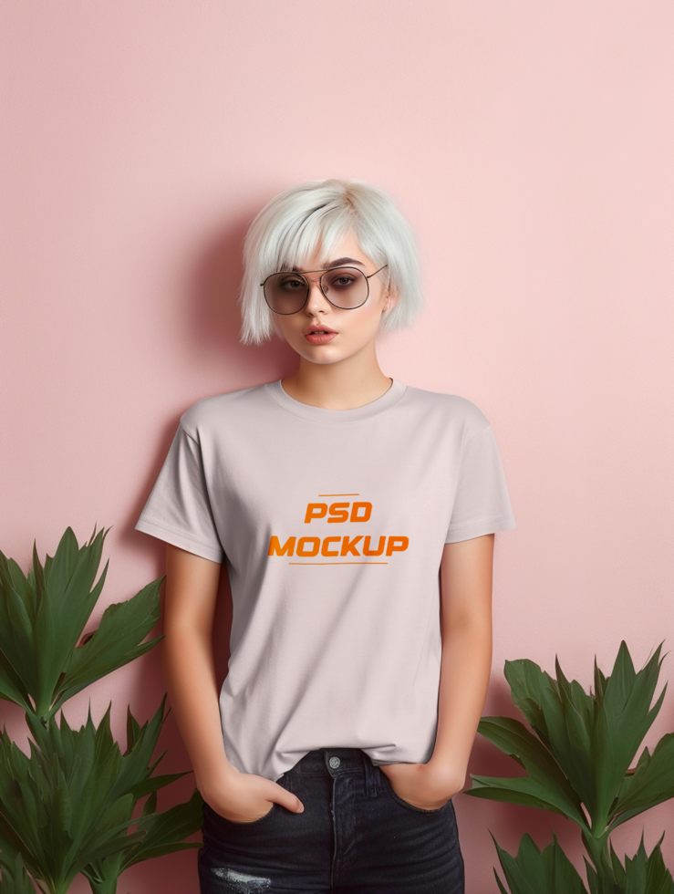 AI generated Editable luxury tshirt mockup PSD template