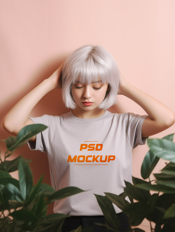 AI generated Editable luxury tshirt mockup PSD template