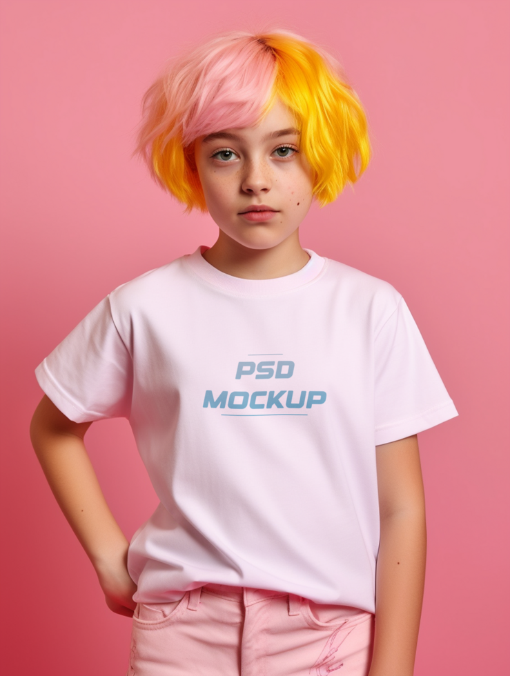 AI generated Editable tshirt mockup PSD template