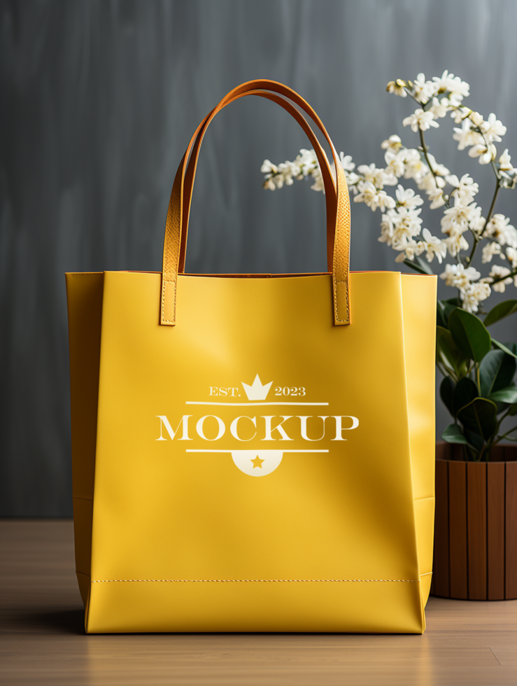 AI generated Shopping bag mockup PSD template