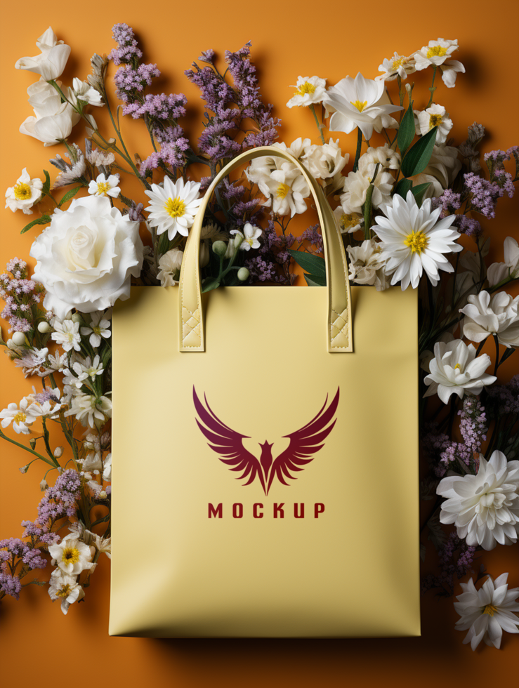 AI generated Shopping bag mockup PSD template