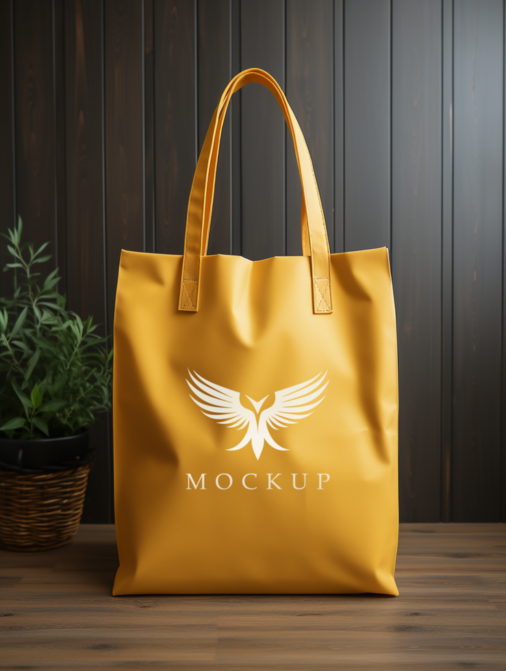 AI generated Shopping bag mockup PSD template