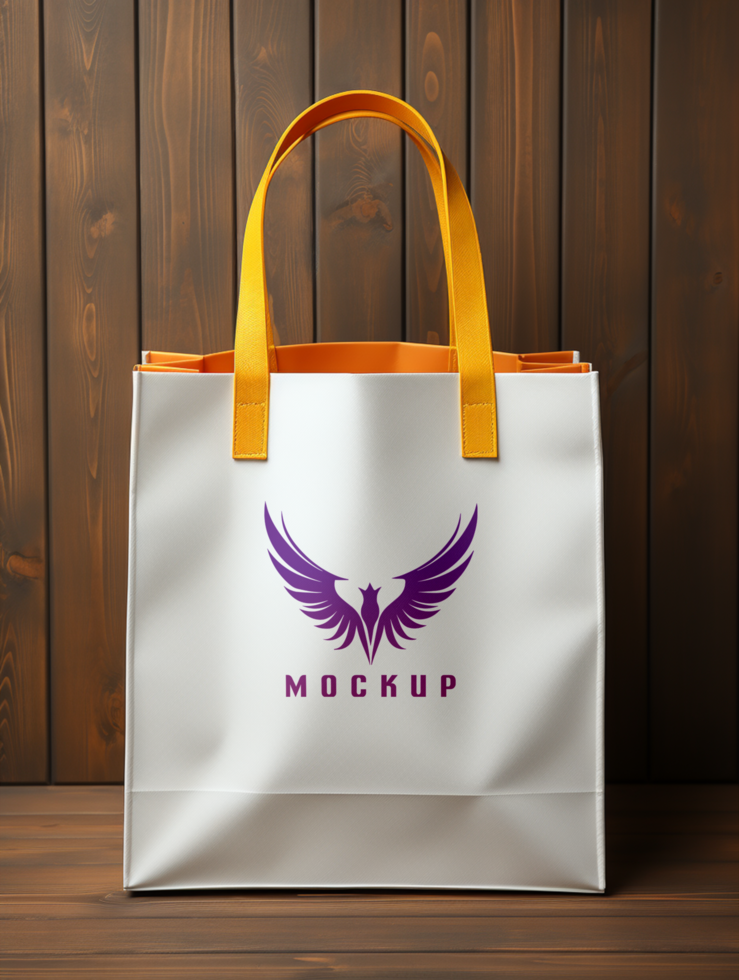 AI generated Shopping bag mockup PSD template