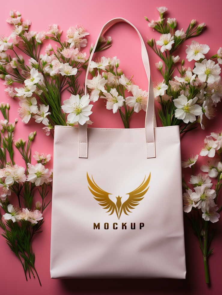 AI generated Shopping bag mockup PSD template