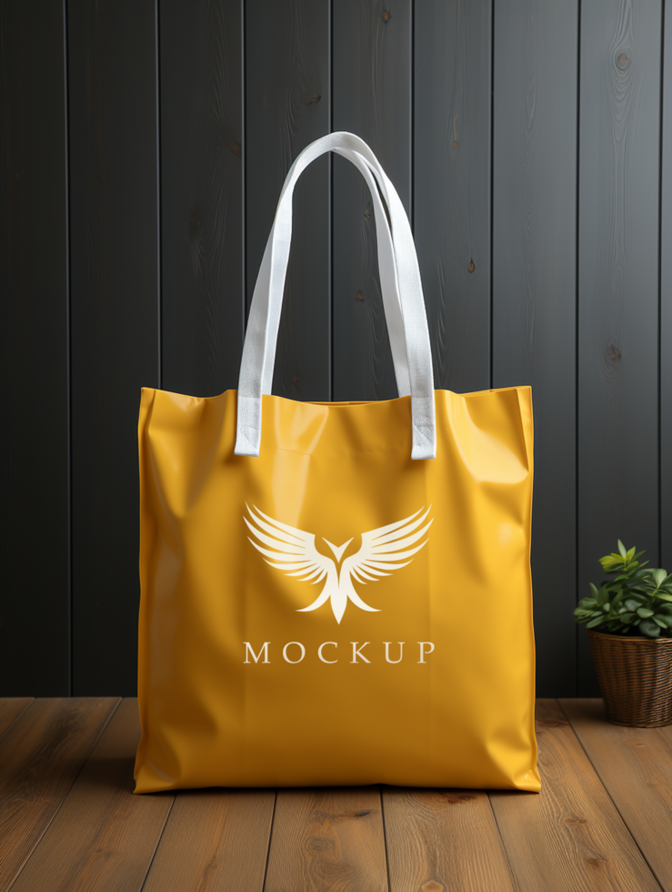 AI generated Shopping bag mockup PSD template