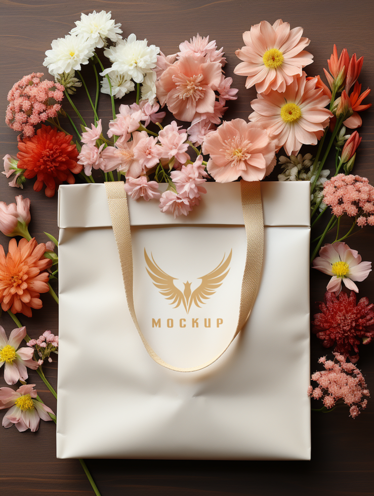 AI generated Shopping bag mockup PSD template