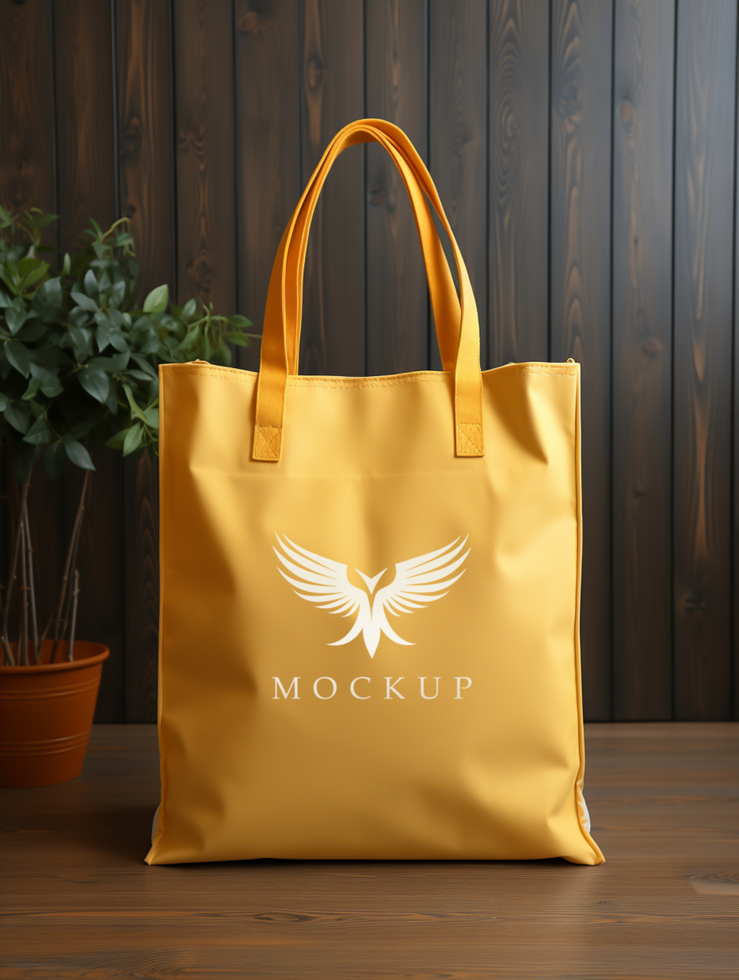 AI generated Shopping bag mockup PSD template