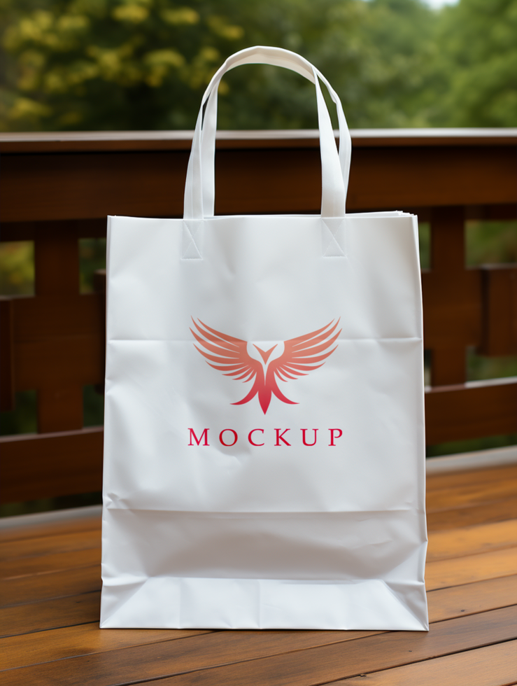 AI generated Shopping bag mockup PSD template