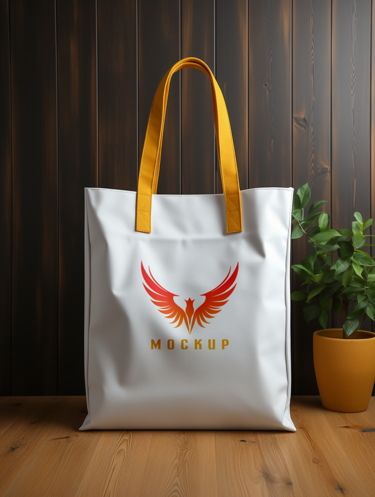 AI generated Shopping bag mockup PSD template