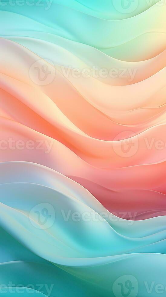 AI generated Background smooth gradient blue, peach green. Light color gradient transitions. Created with Generative AI photo