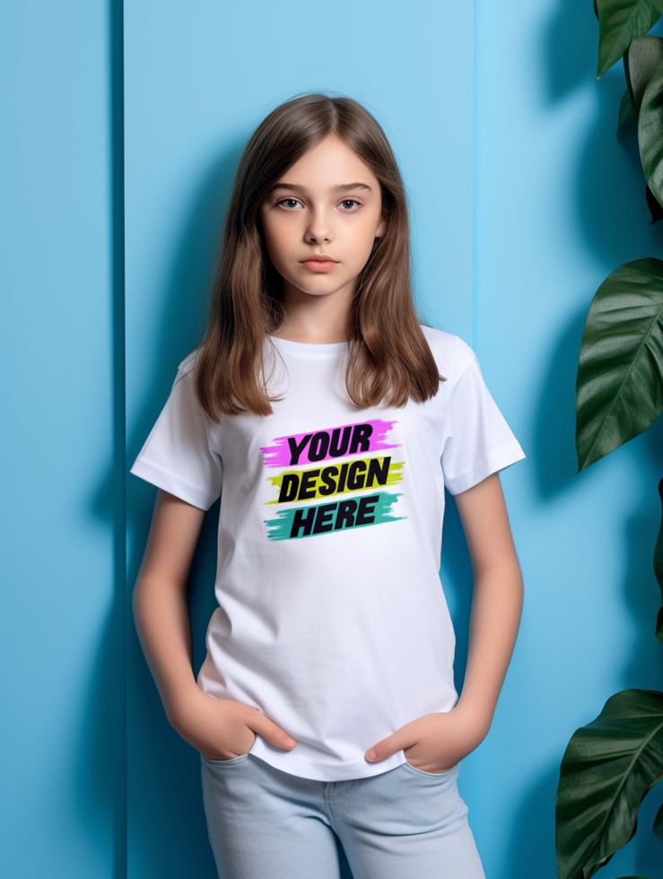 AI generated White T-shirt mockup design psd