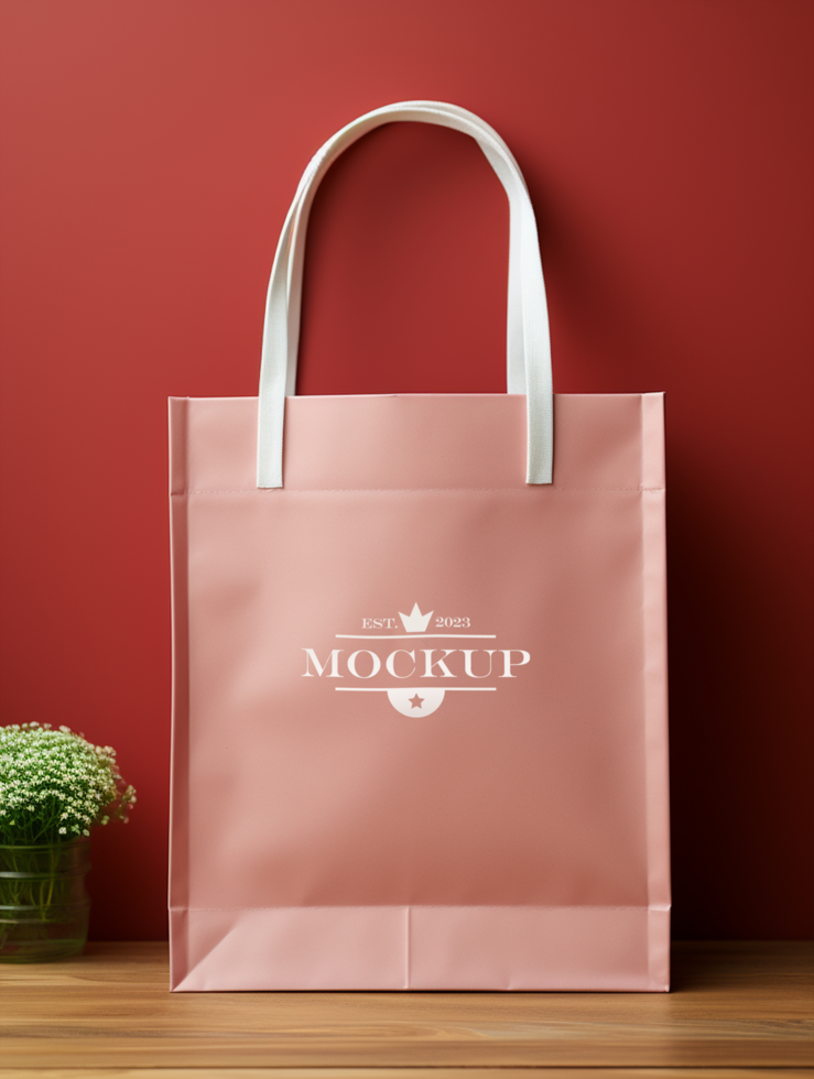 AI generated Shopping bag mockup PSD template