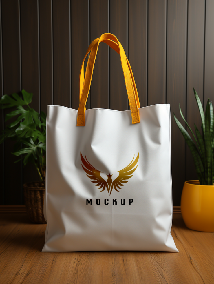 AI generated Shopping bag mockup PSD template