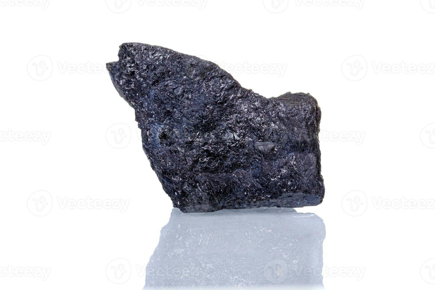 macro mineral stone Schorl on a white background photo