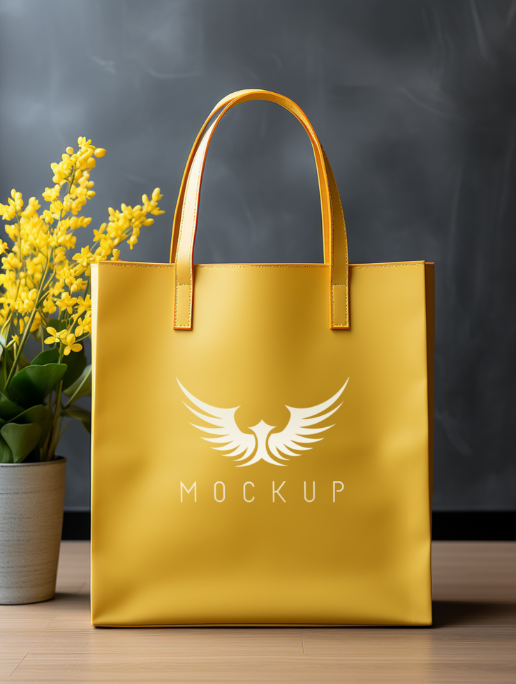 AI generated Shopping bag mockup PSD template