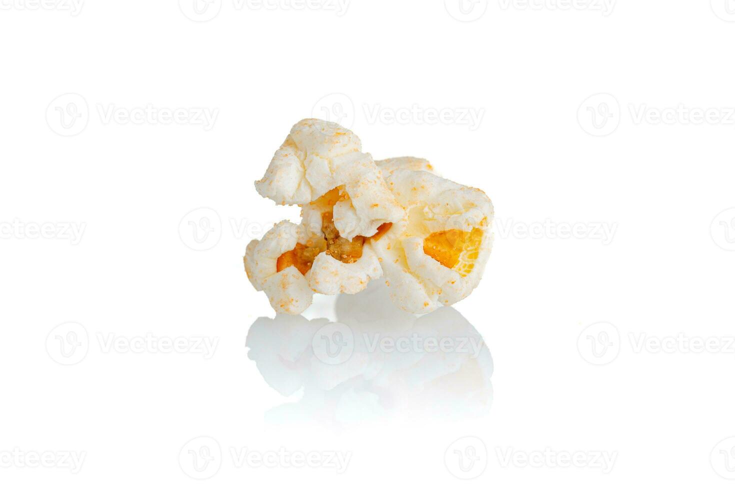 popcorn macro on a white background photo
