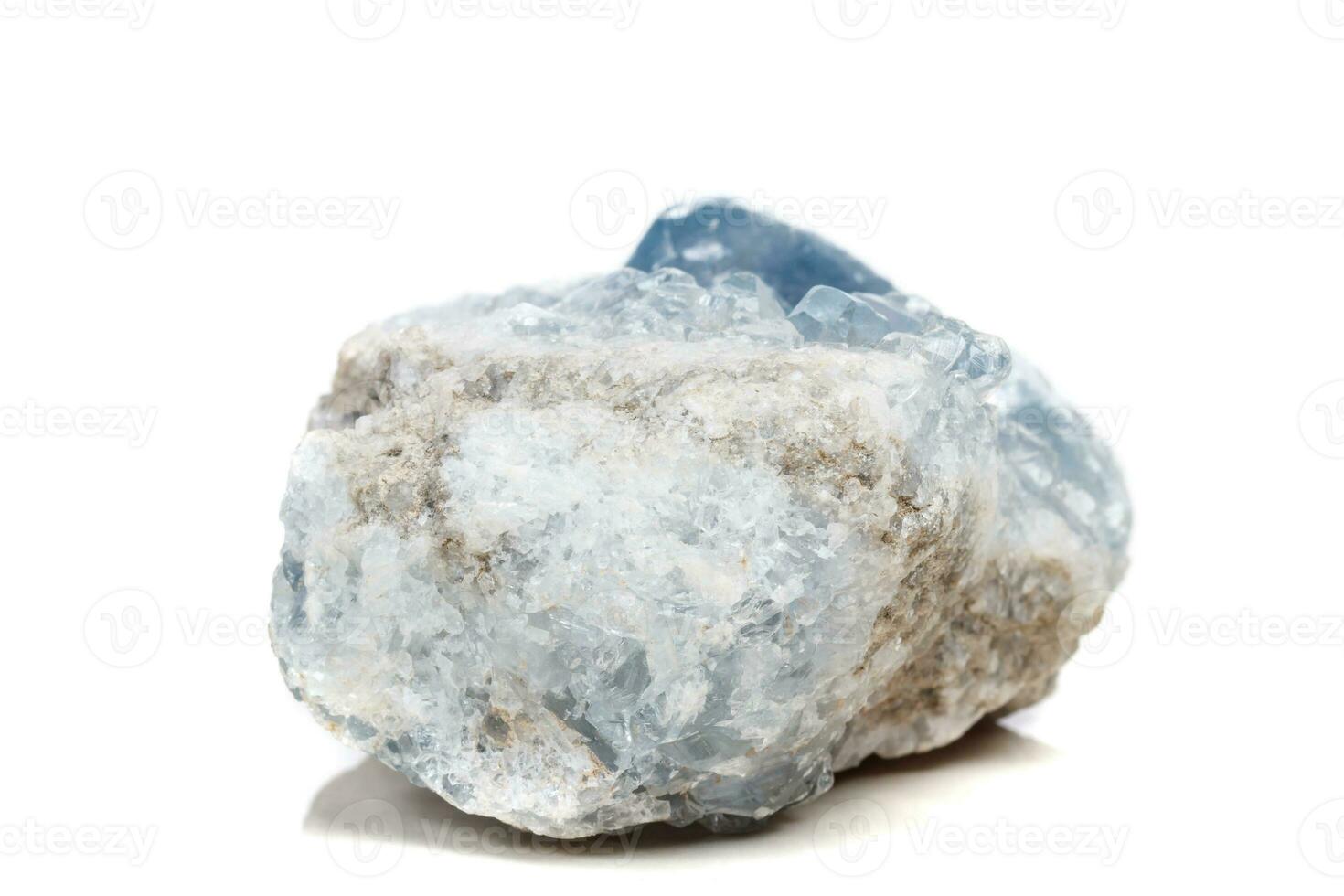 Macro mineral stone Celestine in the breed a white background photo