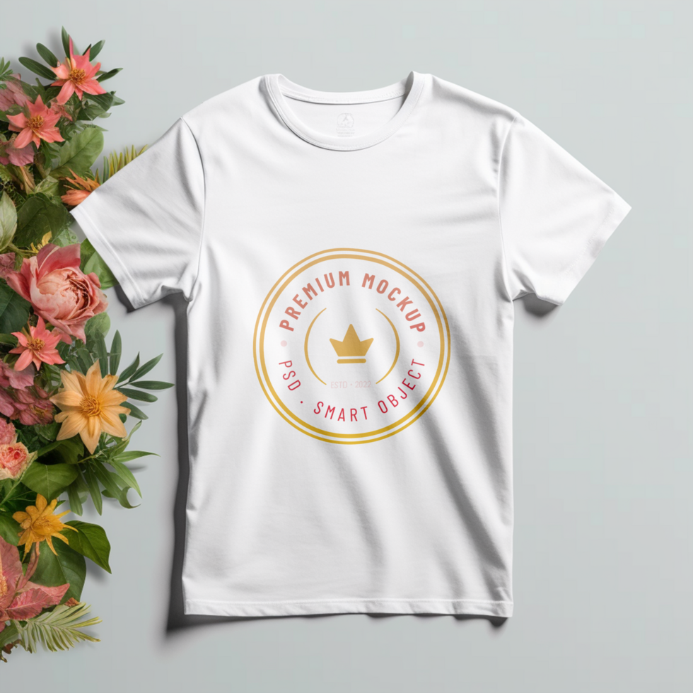 AI generated White T-shirt mockup design psd