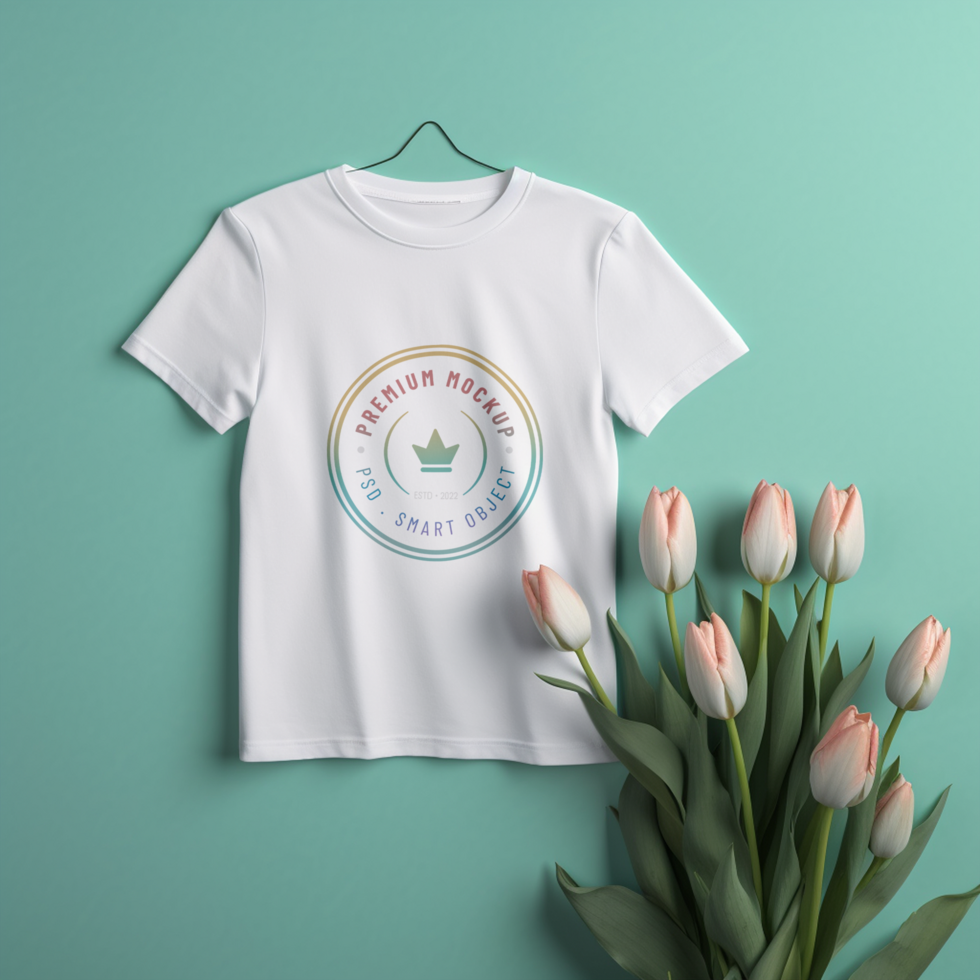 AI generated White T-shirt mockup design psd